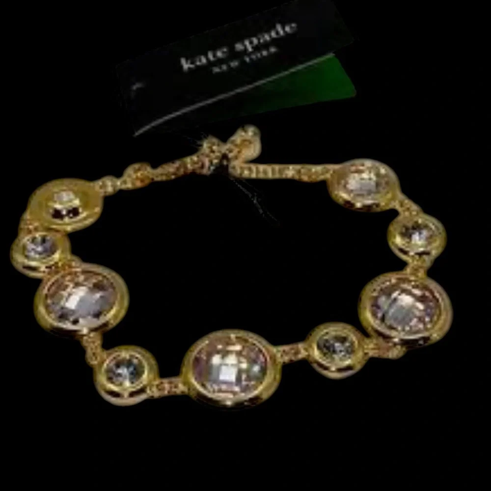 RARE‎ Kate Spade NWT On the Dot bracelet Clear/ gold